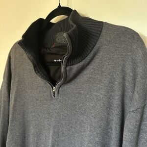 Mizuno Sweater Men XL Black 1/4 Zip Performance Ribbed Windbreaker Pullover‎